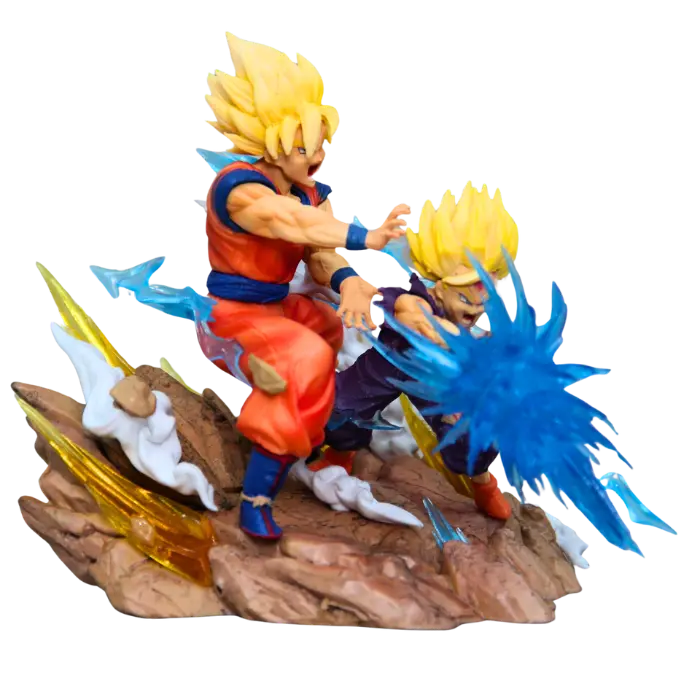 Figurine " Son Goku & Son Gohan vs Cell " | Dragon Ball Z Saiko-Shop