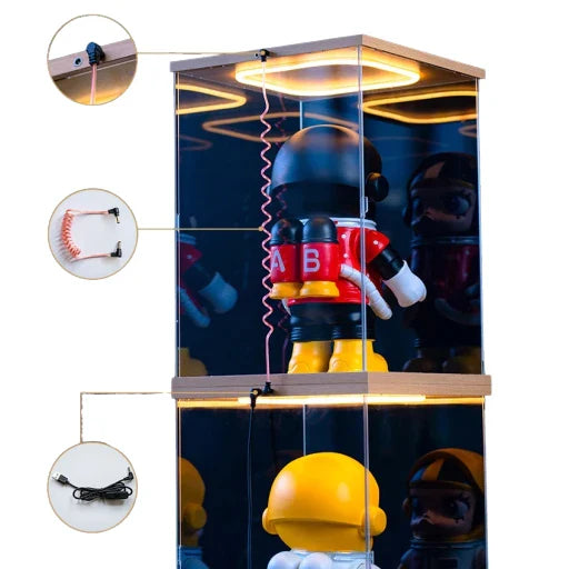 Vitrine transparente LED intégrée Saiko-Shop