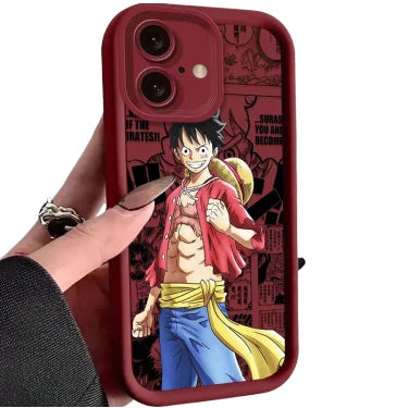 Coque " Luffy " Rouge Bordeaux | One Piece - Saiko-Shop