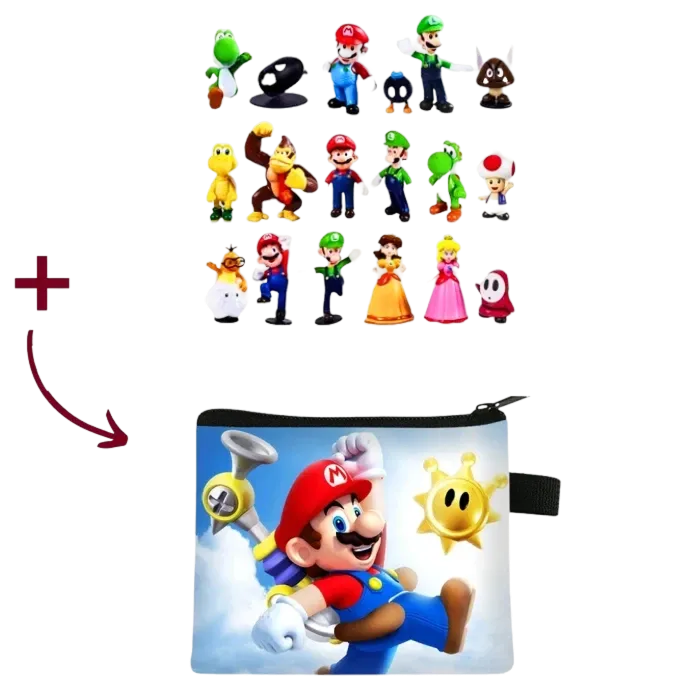 Figurine Super Mario ( 18/pcs ) + Pochette | Super Mario - Saiko-Shop