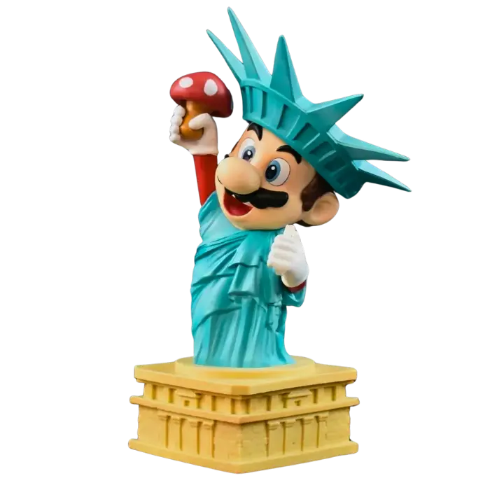 Figurine Mario " Statue de la Liberté " | Super Mario Saiko-Shop