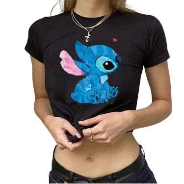 Crop-Tops V6 " Black " | Lilo & Stitch Saiko-Shop