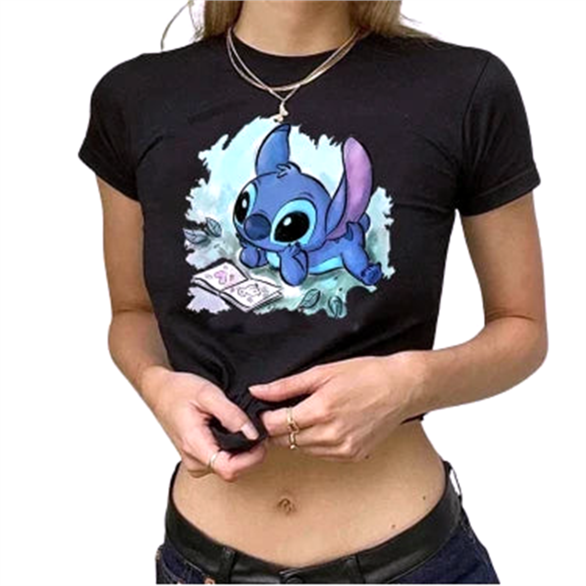 Crop-Tops V6 " Black " | Lilo & Stitch Saiko-Shop
