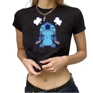 Crop-Tops V6 " Black " | Lilo & Stitch Saiko-Shop