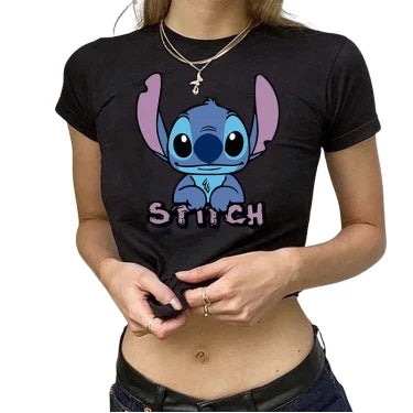 Crop-Tops V6 " Black " | Lilo & Stitch Saiko-Shop