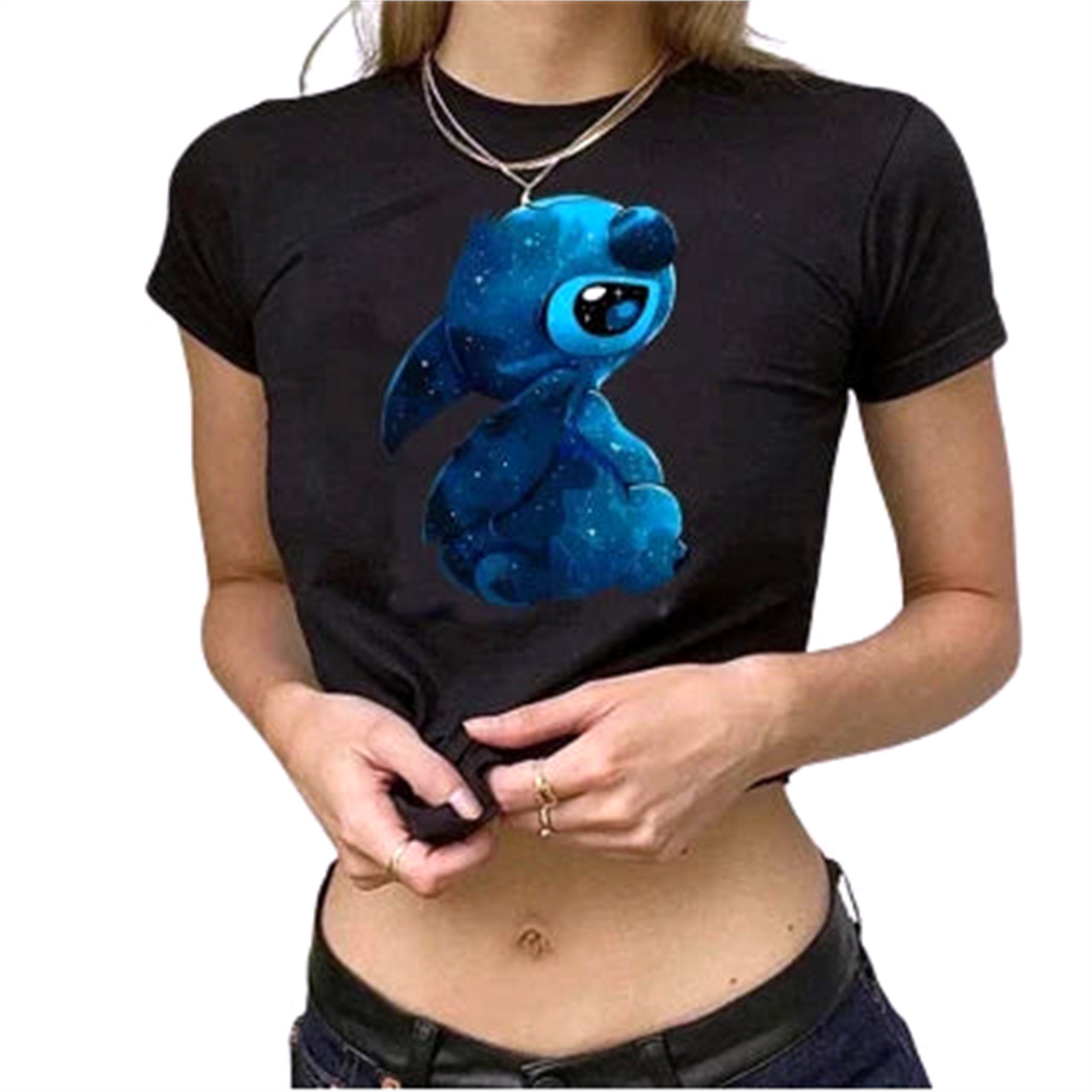 Crop-Tops V6 " Black " | Lilo & Stitch Saiko-Shop