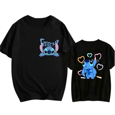 T-Shirt V1 " Mood Black " | Lilo & Stitch Saiko-Shop