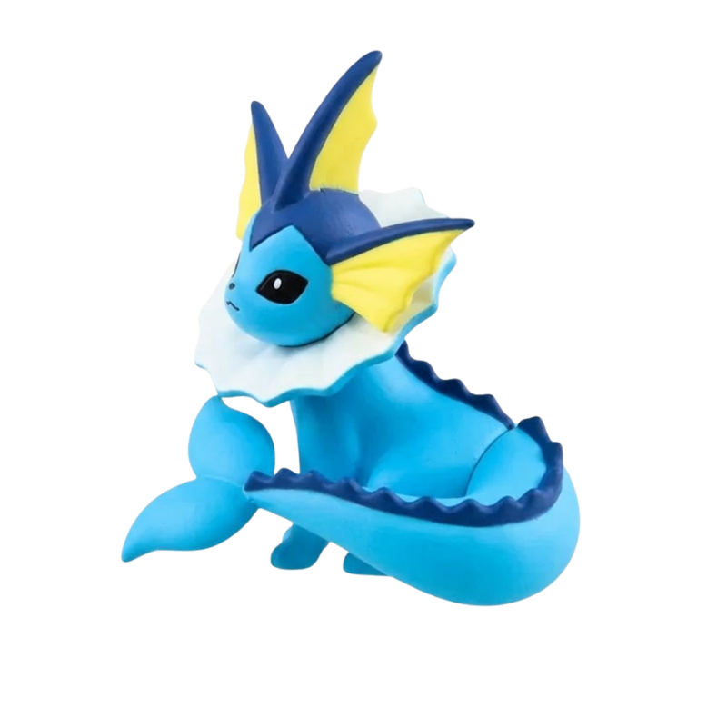 Figurine Aquali Pokémon avec ses grandes oreilles et sa collerette blanche caractéristique.