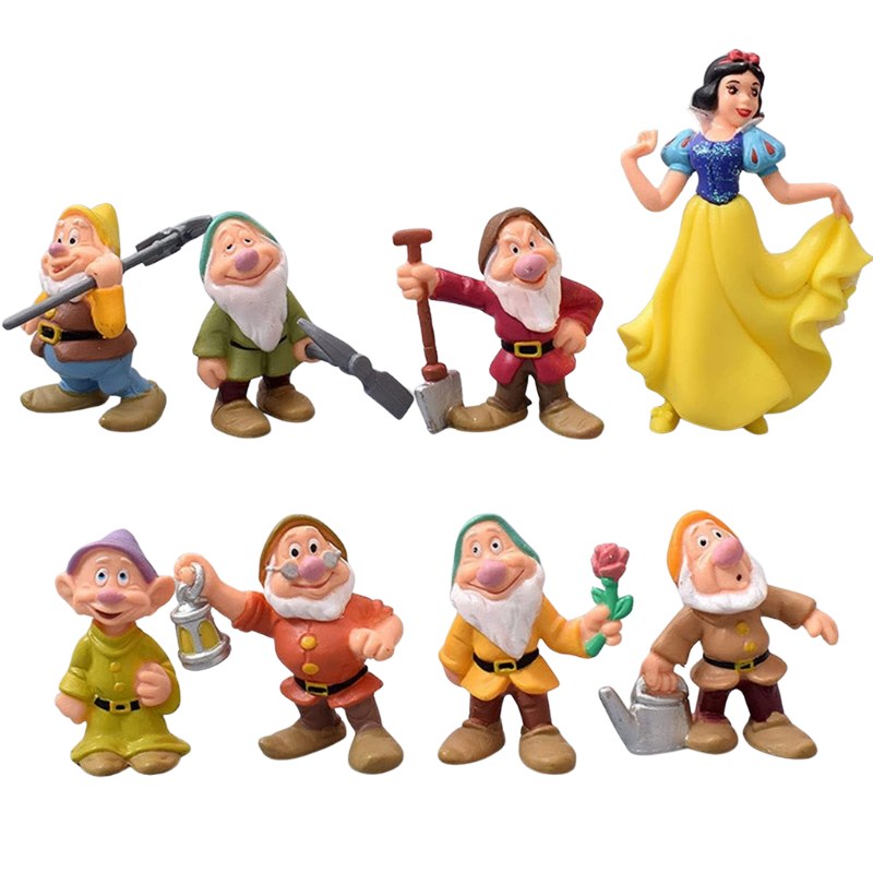 Ensemble de huit figurines Blanche-Neige Disney