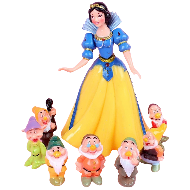 Lot de huit personnages Blanche-Neige et les Sept Nains