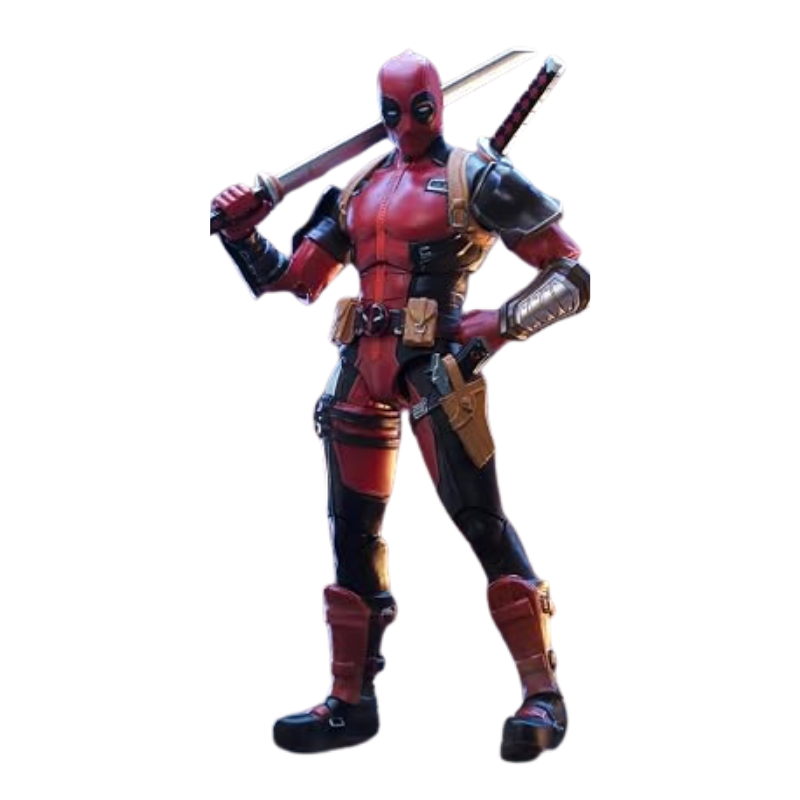 Figurine Deadpool Super War inspirée du personnage emblématique du jeu Marvel Super War.