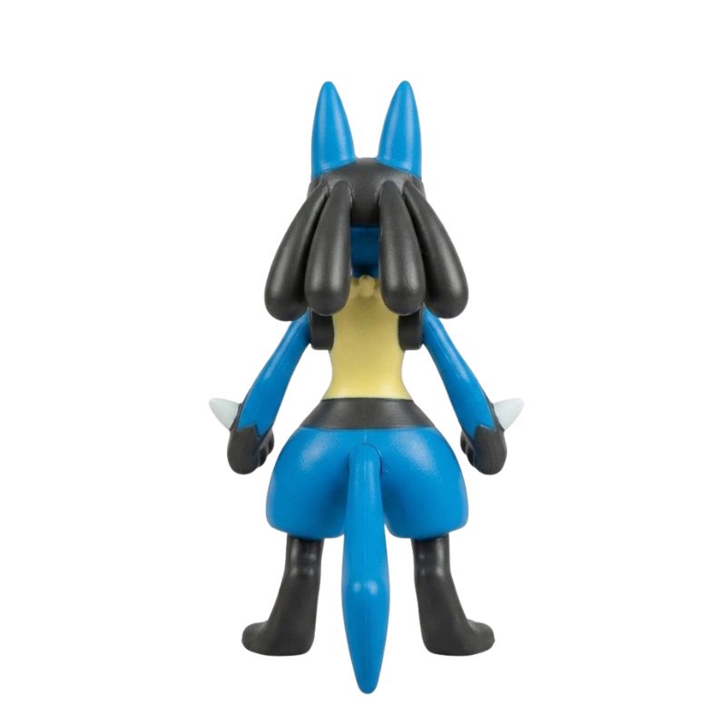 Figura Pokémon que representa a Lucario en una pose dinámica.