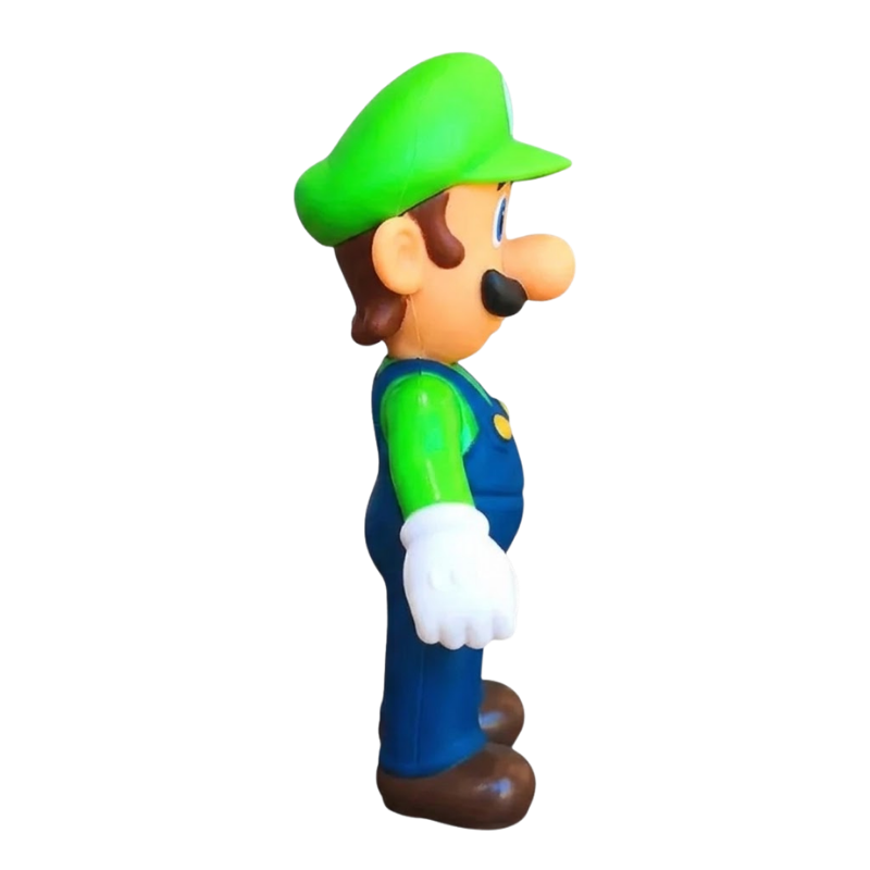 Figura de Super Mario que representa a Luigi en una pose emblemática.