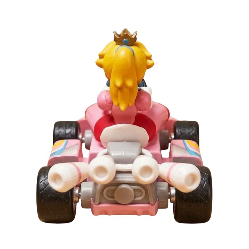 Figura de Super Mario que representa a Peach con su estilo Mario Kart.