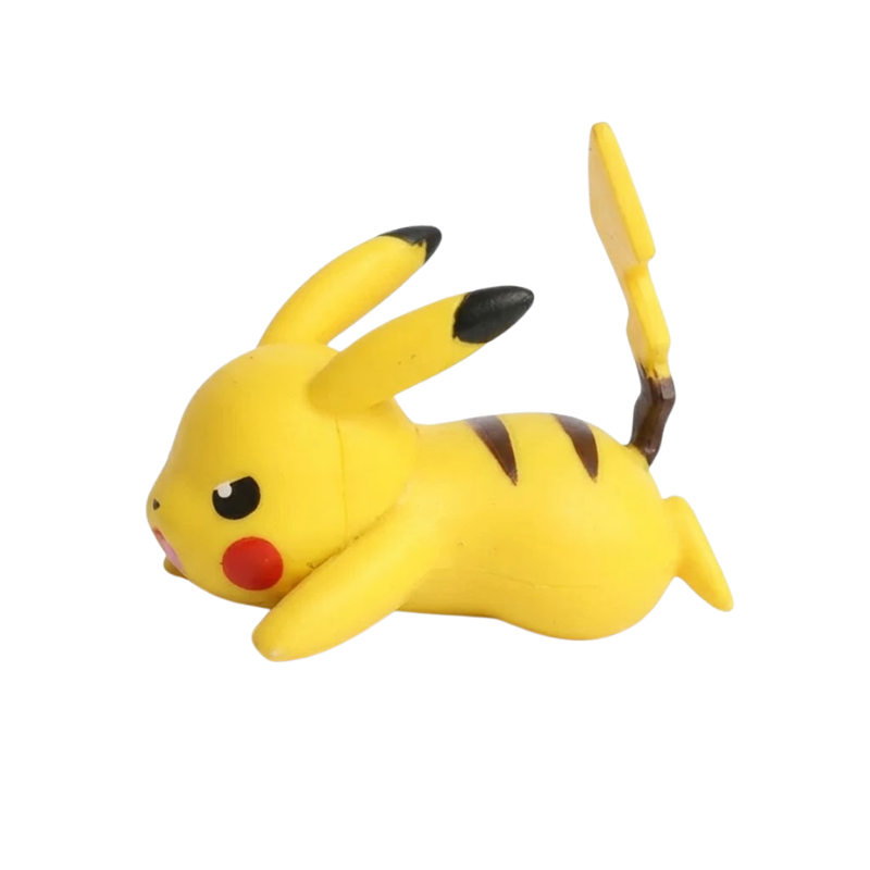 Figurine Pikachu jaune inspirée du personnage emblématique de l’univers Pokémon.
