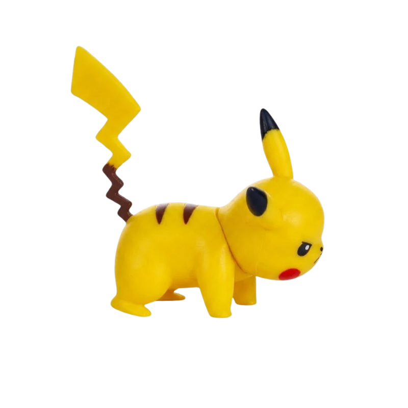 Figurine Pikachu jaune inspirée du personnage emblématique de l’univers Pokémon.