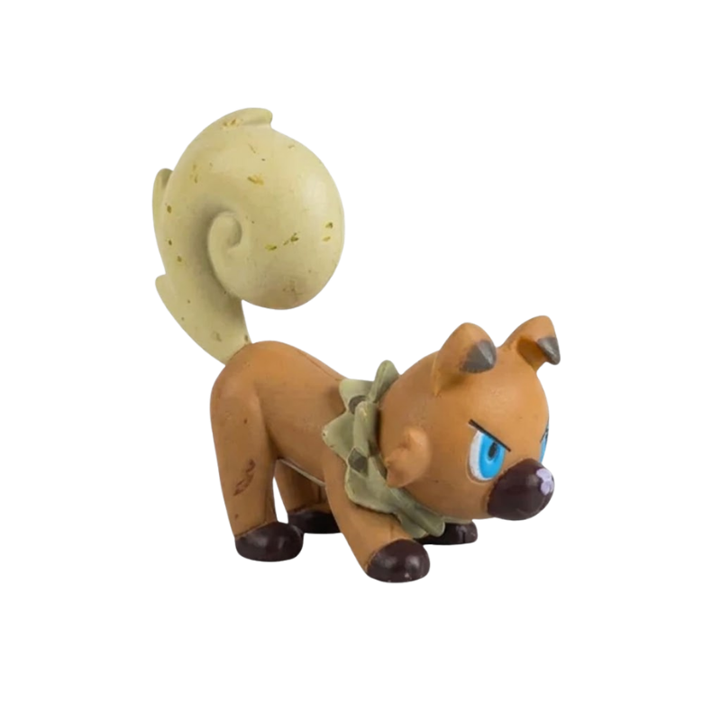 Figurine Rocabot Pokémon avec ses grandes oreilles pointues et son collier de pierres caractéristique.