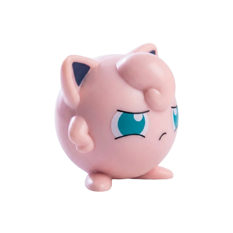 Figurine Rondoudou rose inspirée du personnage emblématique de l’univers Pokémon.