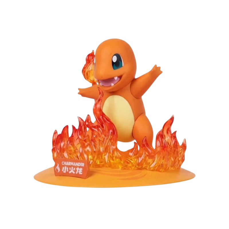 Figurine de Salamèche représentant le célèbre Pokémon de type Feu.
