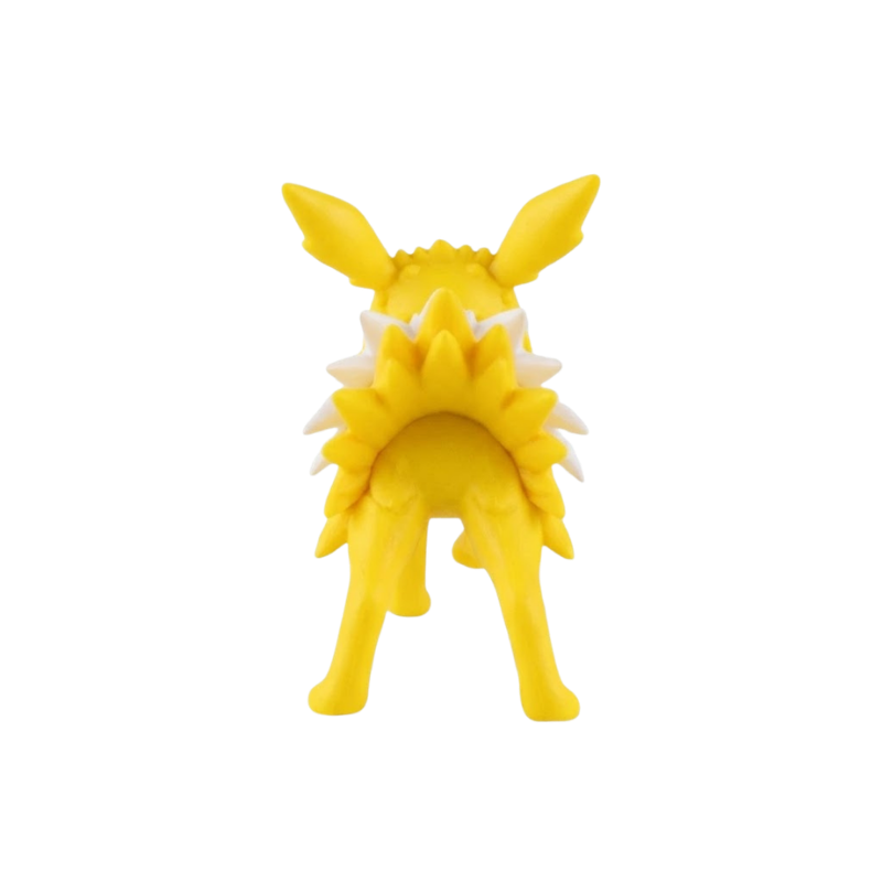 Figurine Voltali Pokémon avec sa collerette blanche et ses oreilles pointues caractéristiques.