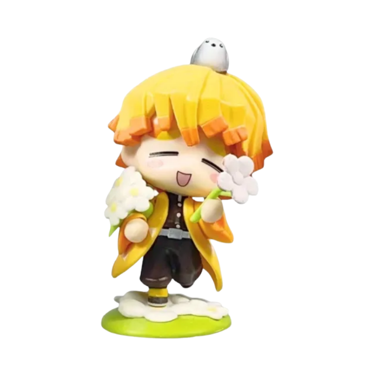Figura de Zenitsu Agatsuma Kawaii con su aspecto emblemático