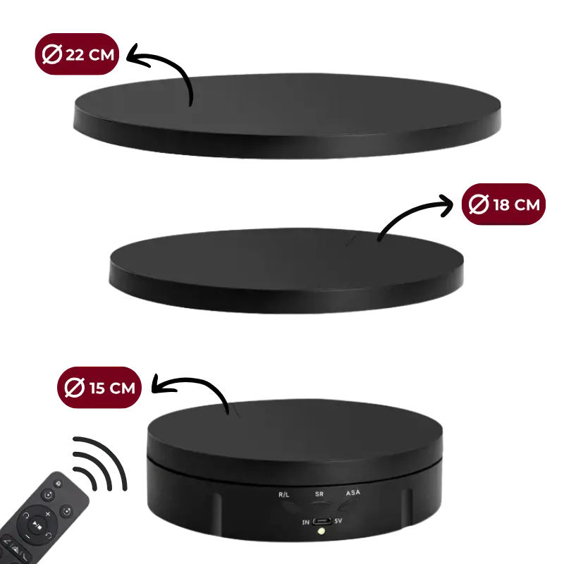 Plateau Rotatif 360° – Triple Format Saiko-Shop