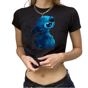 Crop-Tops V6 " Black " | Lilo & Stitch Saiko-Shop