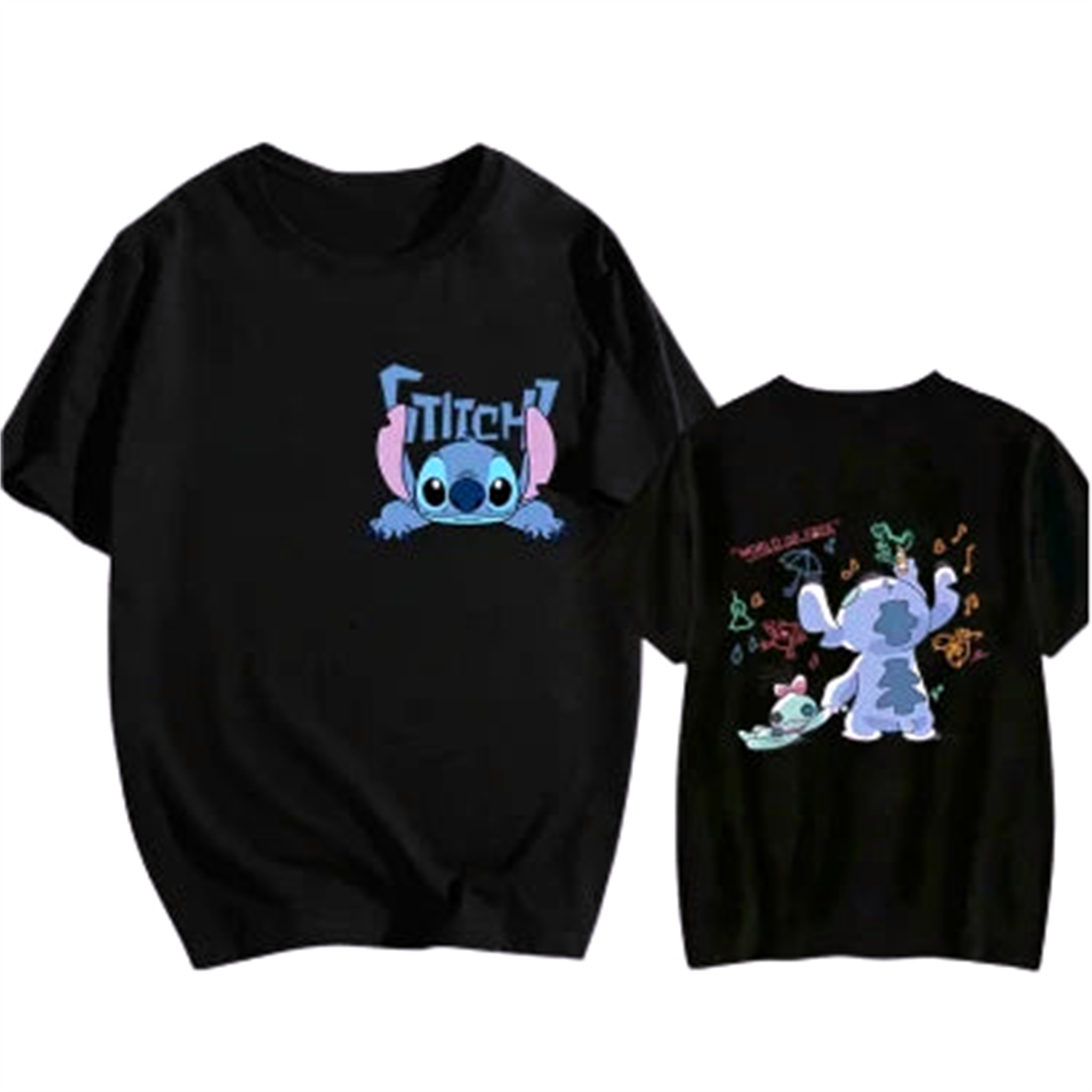 T-Shirt V1 " Mood Black " | Lilo & Stitch Saiko-Shop