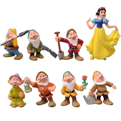 Ensemble de huit figurines Blanche-Neige Disney