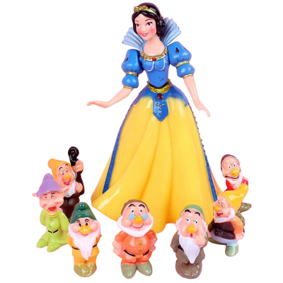 Lot de huit personnages Blanche-Neige et les Sept Nains