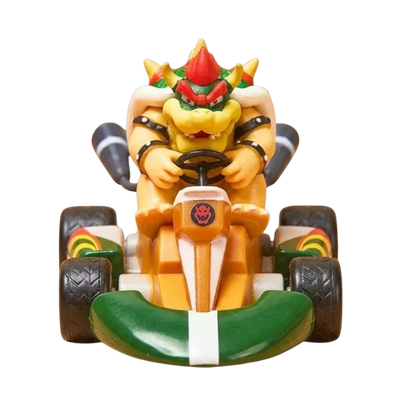 Figura de Bowser, ideal para los apasionados de Mario Kart y de los videojuegos.