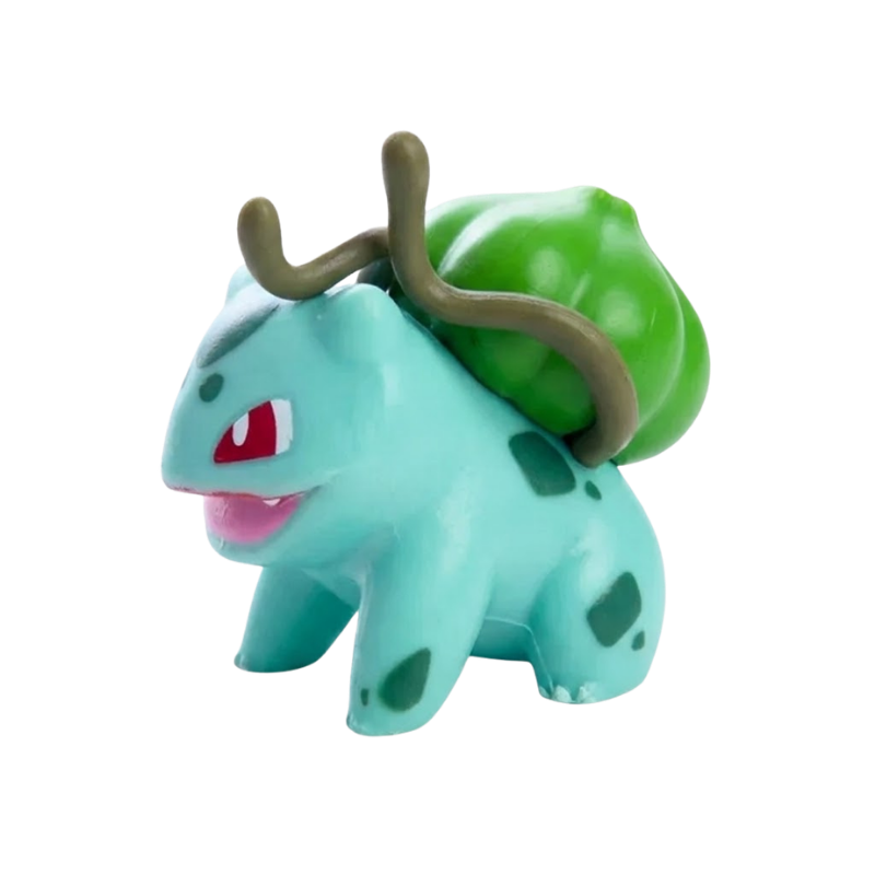 Figurine Pokémon Bulbizarre représentant le célèbre Pokémon de type Plante et Poison.