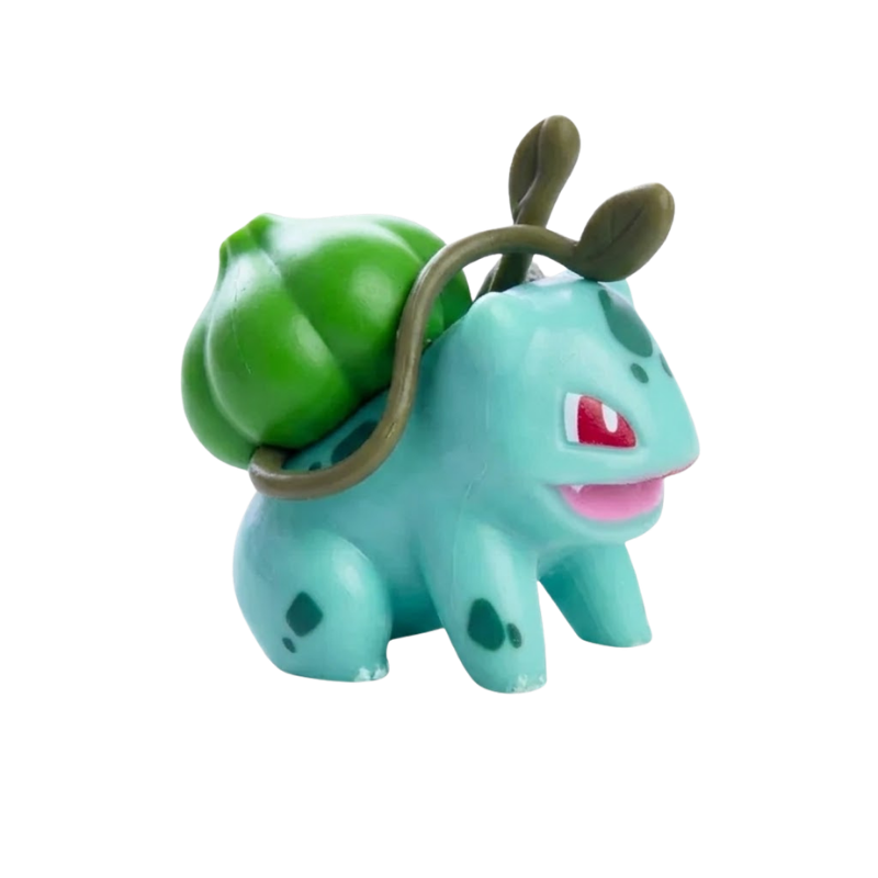Figurine Bulbizarre verte inspirée du personnage emblématique de l’univers Pokémon.