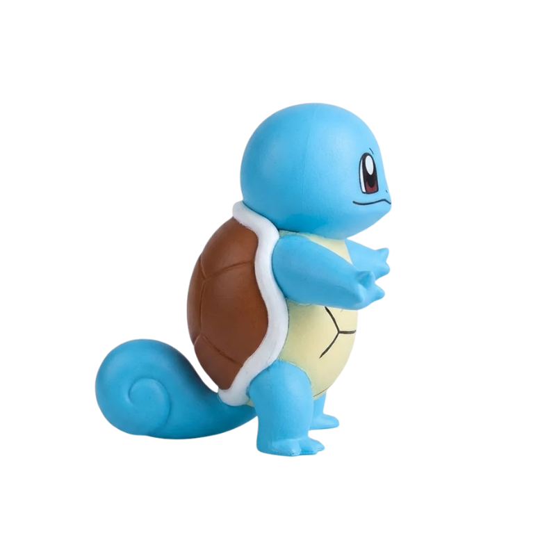 Figurine Carapuce avec ses petites pattes et son apparence de jeune tortue adorable.