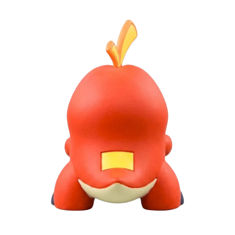Figurine Chochodile avec ses petites pattes, sa queue courte et son apparence de crocodile de feu.