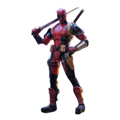 Figurine Deadpool Super War inspirée du personnage emblématique du jeu Marvel Super War.