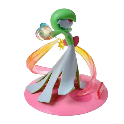 Figurine décorative Gardevoir avec ses yeux rouges et son expression douce et mystérieuse.