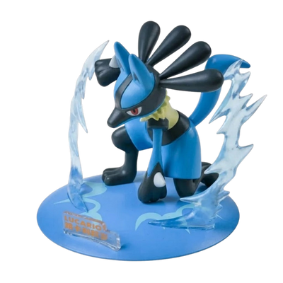Figurine de collection Lucario Pokémon avec des détails soignés et des couleurs fidèles