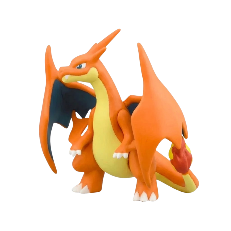 Figurine Méga-Dracaufeu avec ses cornes imposantes et son apparence de dragon redoutable