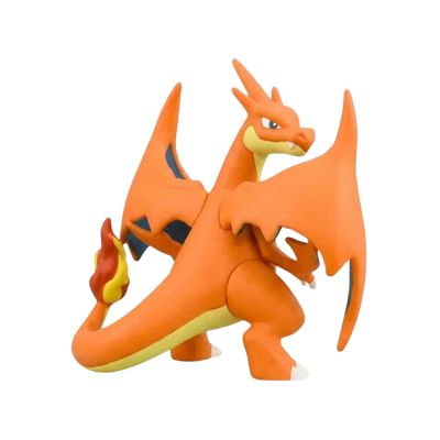Figurine Méga-Dracaufeu Pokémon parfaite pour décorer une étagère ou compléter une collection.