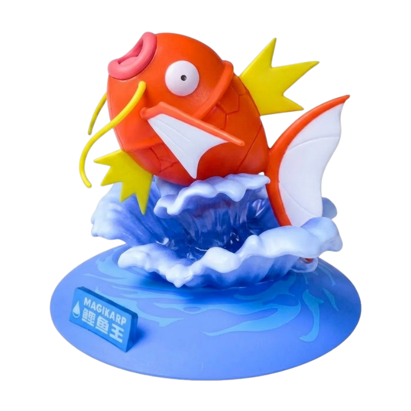Figurine Magicarpe orange inspirée du personnage emblématique de l’univers Pokémon.