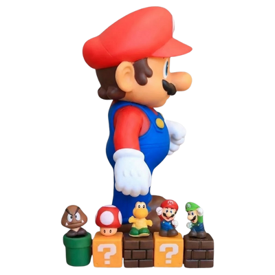 Figura de Mario, el personaje emblemático de Nintendo.