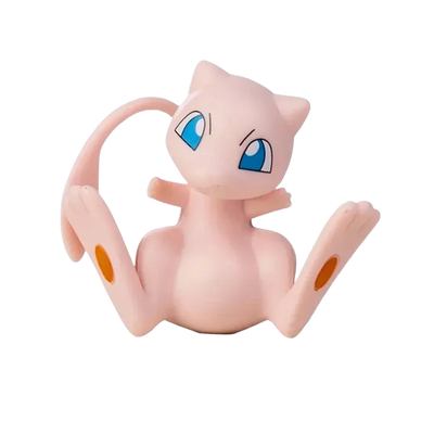 Figurine Mew Pokémon rose avec sa longue queue et son apparence adorable.