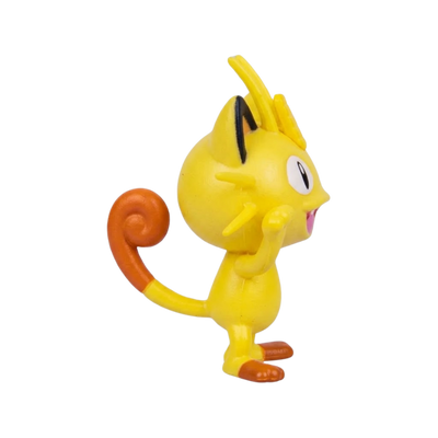 Figurine Miaouss beige inspirée du personnage emblématique de l’univers Pokémon.