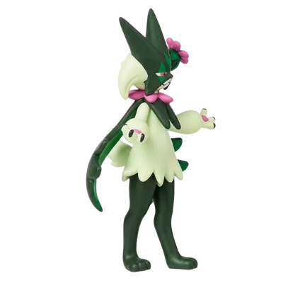 Figurine Miascarade verte inspirée du personnage emblématique de l’univers Pokémon.