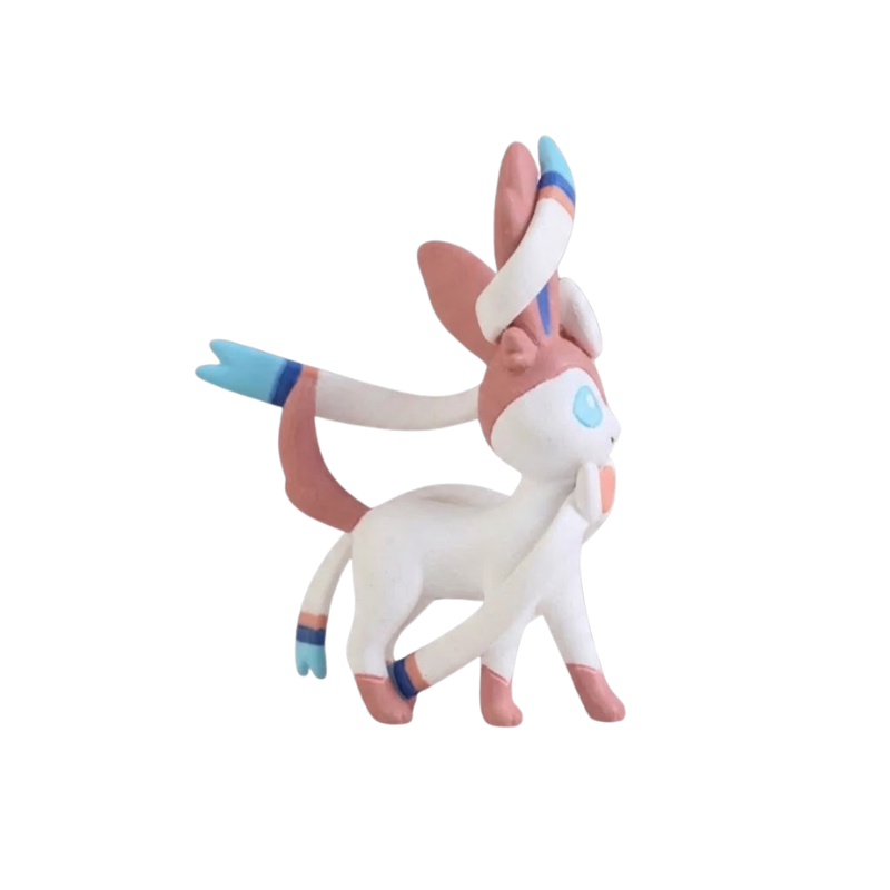 Figurine de collection Nymphali Pokémon avec des détails soignés et des couleurs douces.