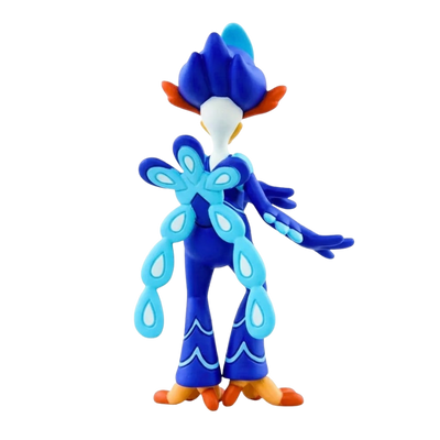 Figurine Palmaval Pokémon avec son plumage bleu et ses longues pattes caractéristiques.