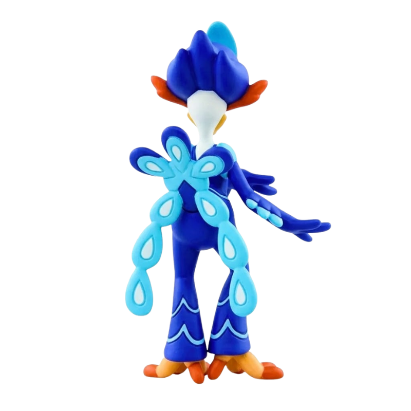 Figurine Palmaval Pokémon avec son plumage bleu et ses longues pattes caractéristiques.