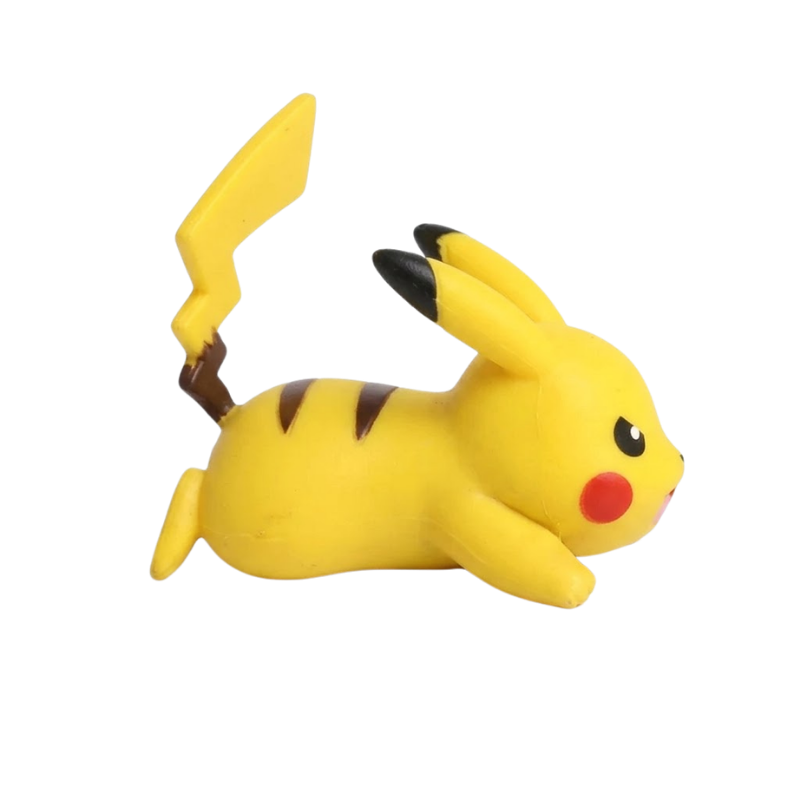 Figurine Pikachu Pokémon avec ses grandes oreilles pointues et son sourire adorable.