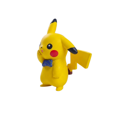 Figurine Pikachu jaune inspirée du personnage emblématique de l’univers Pokémon.